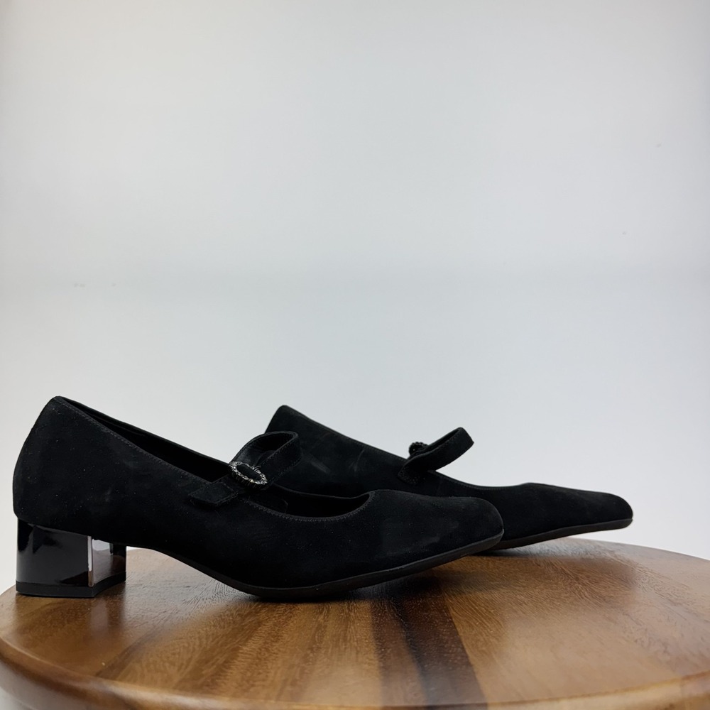 New Womens Ara Novelle‎ Black Leather Formal Mary Jane Pumps Shoes Size 9 M NWOB